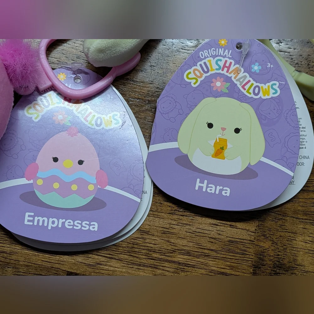 Squishmallows Easter keychain lot of 2 Bunny And chick